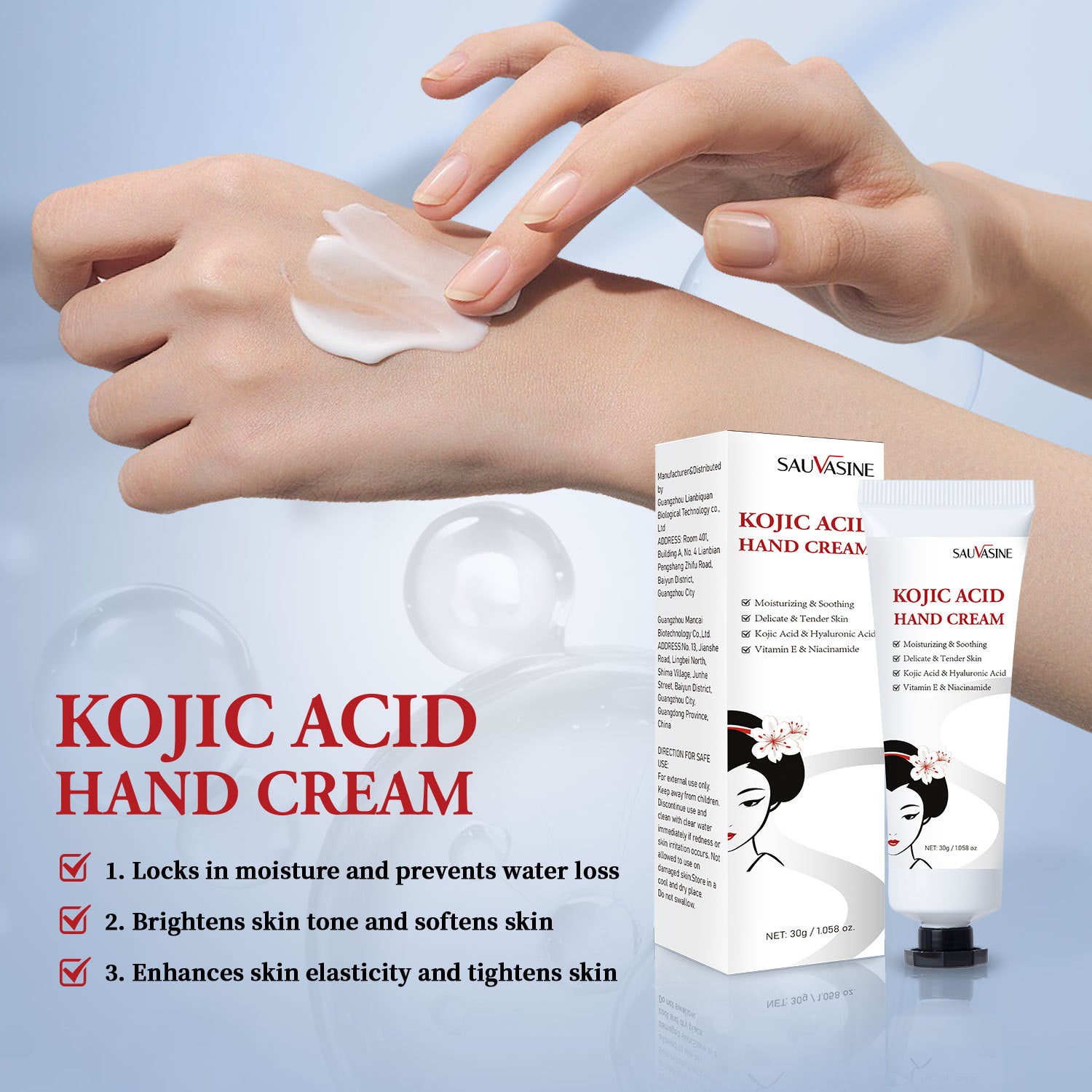 Kojic Acid Hand Cream Moisturizing White
