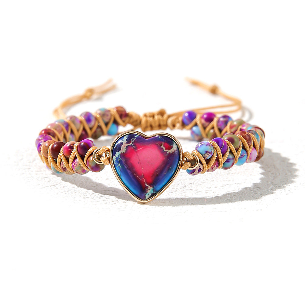 Valentines Day Heart-Shaped Double-Layer Braided Bracelet
