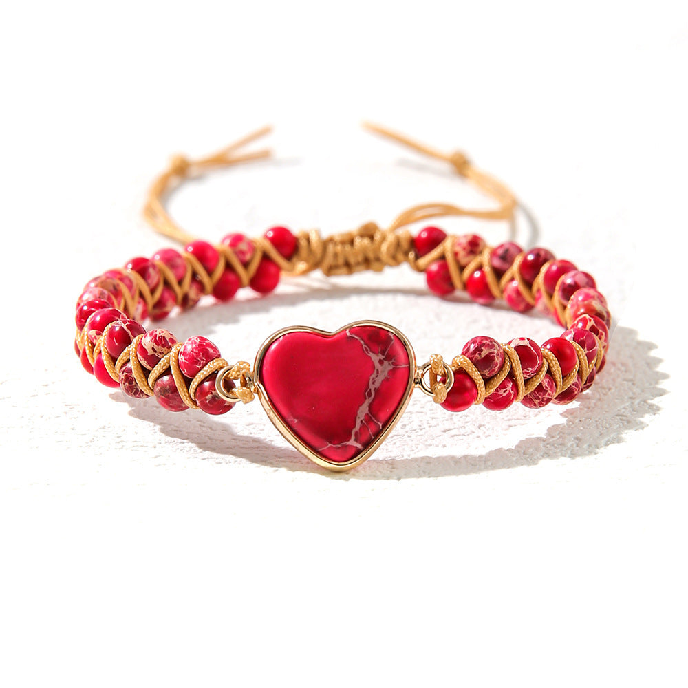 Valentines Day Heart-Shaped Double-Layer Braided Bracelet